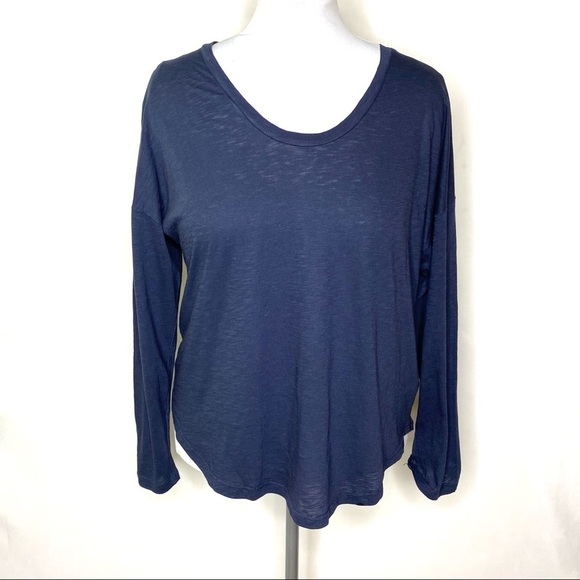 SUNDRY Tee‎ Shirt Contrast Side Stitch Top M / 2 Blue - Picture 1 of 12